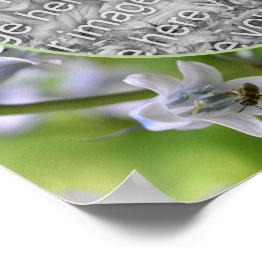 Bee On Bluebell Flower Frame自分の写真を作成 ポスター (角)