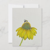 Bee on Coneflower greeting card - original artwork 招待状 (正面)