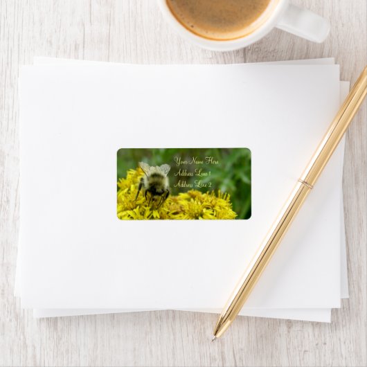 Bee on Goldenrod, Solidago ラベル (インサイチュ)