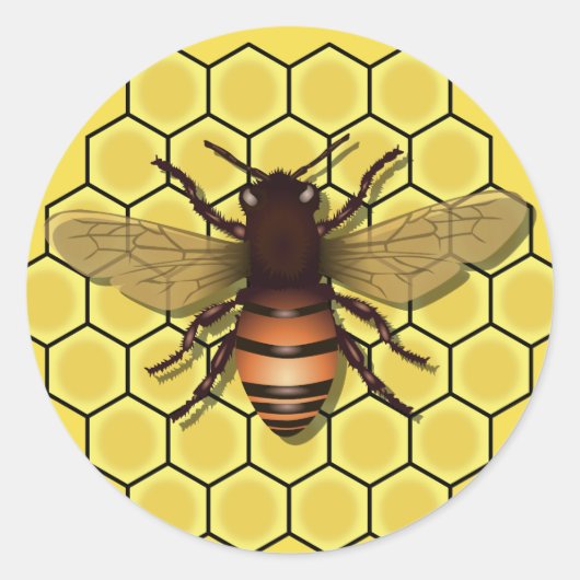 Bee on Huminous Stickers ラウンドシール (正面)