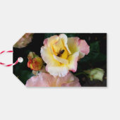 Bee on Pink Yellow Roses花 ギフトタグ (裏面横)