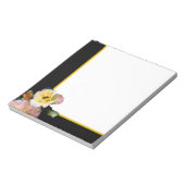 Bee on Pink Yellow Roses花 ノートパッド (回転)