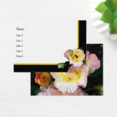 Bee on Pink Yellow Roses Flowers名刺 (デスク)