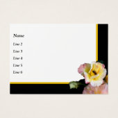 Bee on Pink Yellow Roses Flowers名刺 (正面)