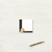 Bee on Pink Yellow Roses Flowers Post-it Notes ポストイット (デスク上)