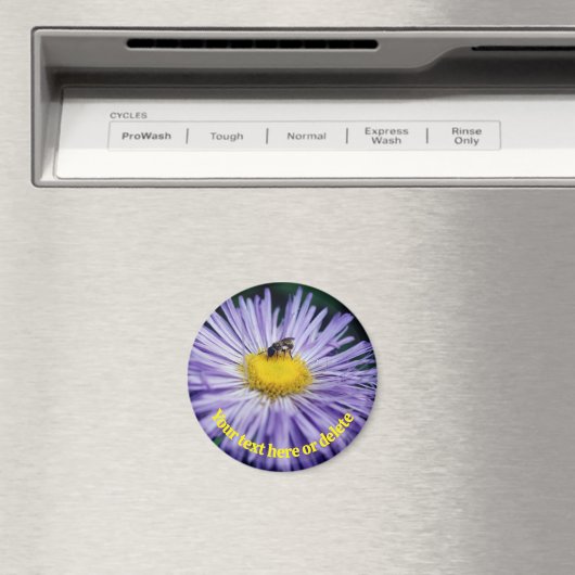 Bee On Purple Daisy Flower Personalized マグネット (インサイチュ (食洗機))