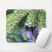Bee on Purple Flower Mouse pad マウスパッド (マウス)