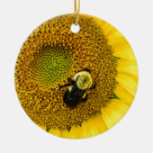 Bee on Sunflower セラミックオーナメント (正面)