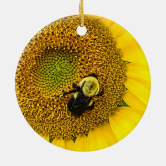 Bee on Sunflower セラミックオーナメント (裏面)