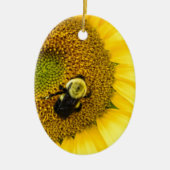 Bee on Sunflower セラミックオーナメント (正面)