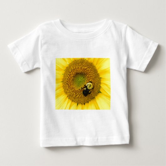 Bee on Sunflower ベビーTシャツ (正面)