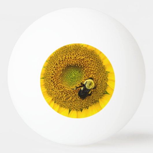 Bee on Sunflower 卓球ボール (正面)