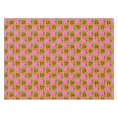 Bee on Sunflower Flower Pattern Design Pink テーブルクロス (正面(横))