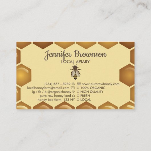 Bee on the Huminous Apiaristロゴ 名刺 (裏面)