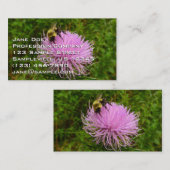 Bee on Thistle Flower Nature 名刺 (正面/裏面)