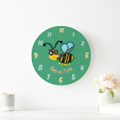 Bee on Time！ - 面白いデザイン ラージ壁時計 (ホーム)