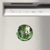 Bee On White Columbine Flower Personalized マグネット (インサイチュ (食洗機))