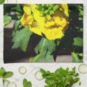 Bee on Yellow Flowers キッチンタオル (折り畳み)