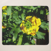 Bee on Yellow Flowers シェルパブランケット (正面(横))