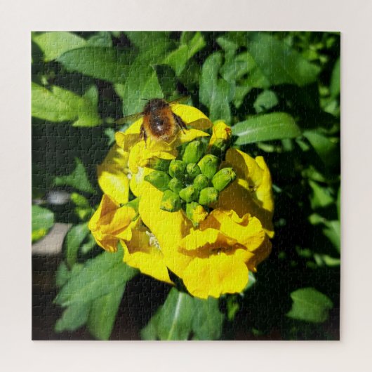 Bee on Yellow Flowers ジグソーパズル (縦)