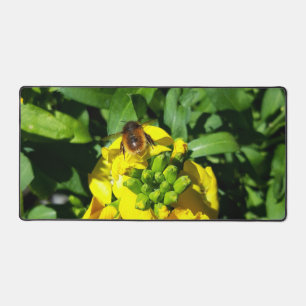 Bee on Yellow Flowers デスクマット