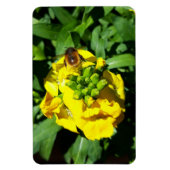 Bee on Yellow Flowers マグネット (縦)