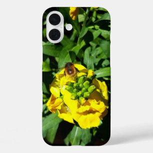 Bee on Yellow Flowers iPhone 16 Plusケース