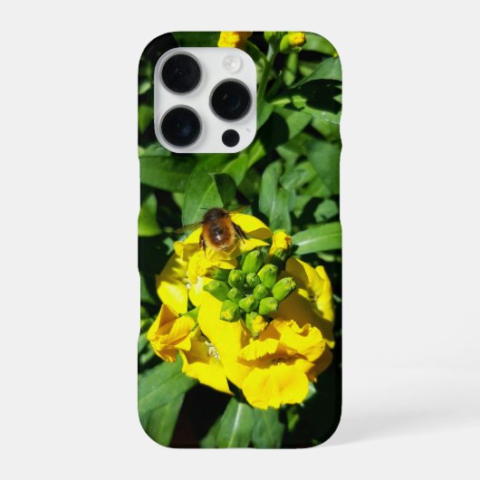 Bee on Yellow Flowers iPhoneケース (裏面)