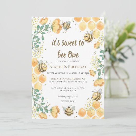 Bee One First誕生日招待状 招待状 (スタンド正面)