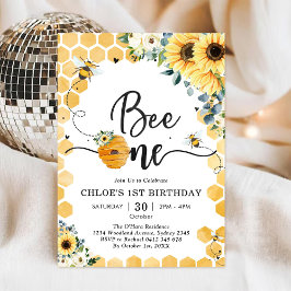 Bee One Honey Bee 1st Birthday Invitation 招待状