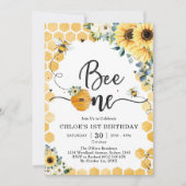 Bee One Honey Bee 1st Birthday Invitation 招待状 (正面)