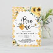 Bee One Honey Bee 1st Birthday Invitation 招待状 (スタンド正面)