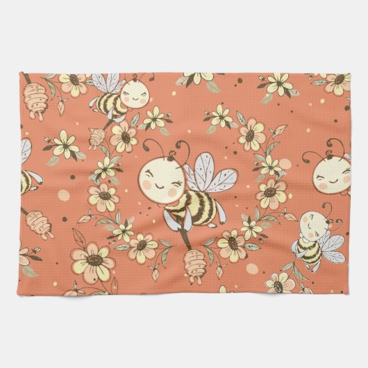 Bee Painting キッチンタオル (横)