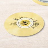 Bee Paper Coaster ラウンドペーパーコースター (アングル)