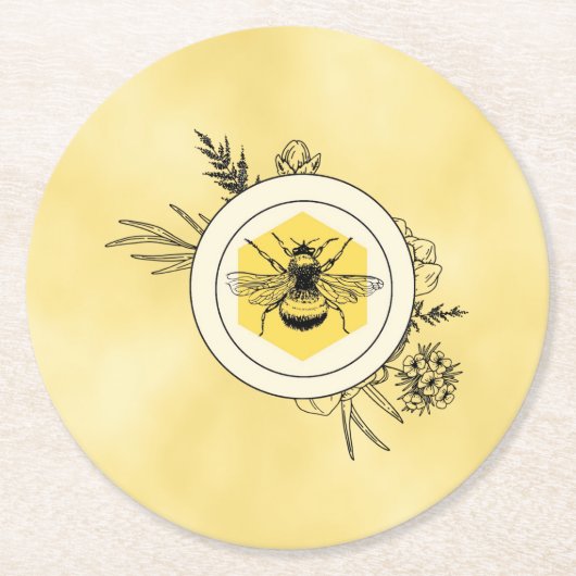 Bee Paper Coaster ラウンドペーパーコースター (正面)