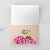 Bee Patient Be Well Soon おもしろい Greeting Card カード (内部)