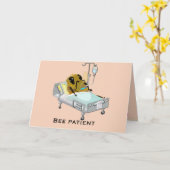 Bee Patient Be Well Soon おもしろい Greeting Card カード (黄色い花)