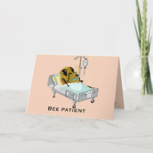Bee Patient Be Well Soon おもしろい Greeting Card