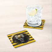 Bee Patient KindとSafe スクエアペーパーコースター (インサイチュ)