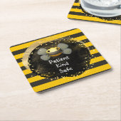 Bee Patient KindとSafe スクエアペーパーコースター (アングル)