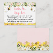 Bee Pink金ゴールドフローラ赤ちゃんシャワー予約リクエスト エンクロージャーカード (正面/裏面)