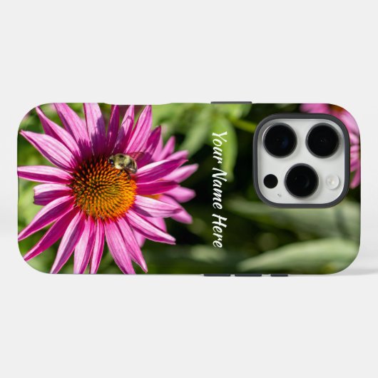 Bee & Pink Coneflower iPhone 16 Pro Case Case-Mate iPhoneケース (裏面 (横))
