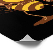 Bee Playing Cricket  ポスター (角)