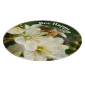 Bee & Plum Blossoms: Macro Art Glass Board カッティングボード (角)