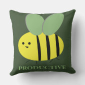 Bee Productive, Green クッション (裏面)