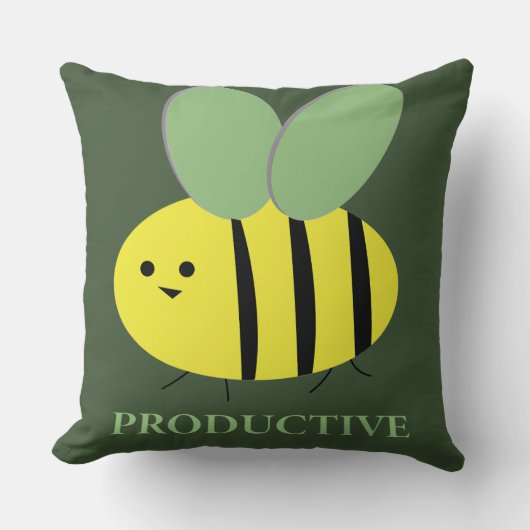 Bee Productive, Green クッション (正面)
