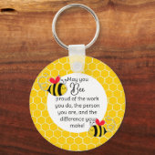 Bee Proud 教師の感謝ギフト キーホルダー (正面)