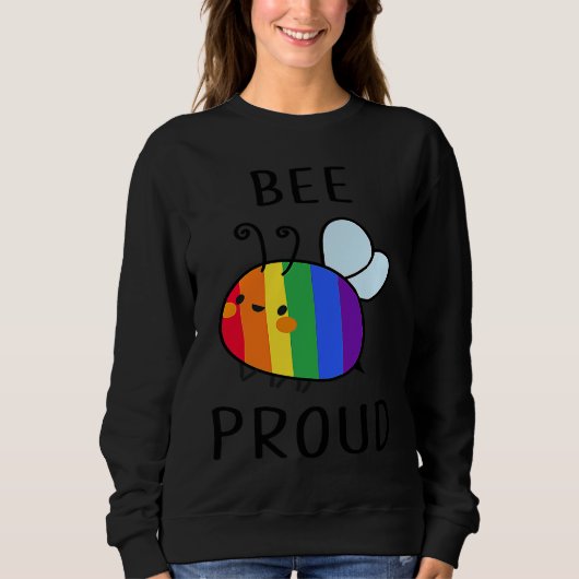 Bee Proud LGBT LGBT Gay Transgender Pride スウェットシャツ (正面)