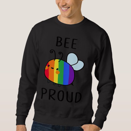 Bee Proud LGBT LGBT Gay Transgender Pride スウェットシャツ (正面)