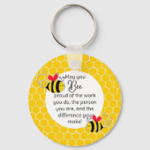 Bee Proud Teacher Appreciation gift キーホルダー (正面)